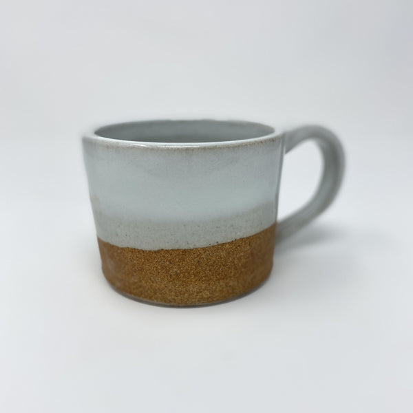 stoneware hand thrown farmhouse white sandy coffee tea mug 