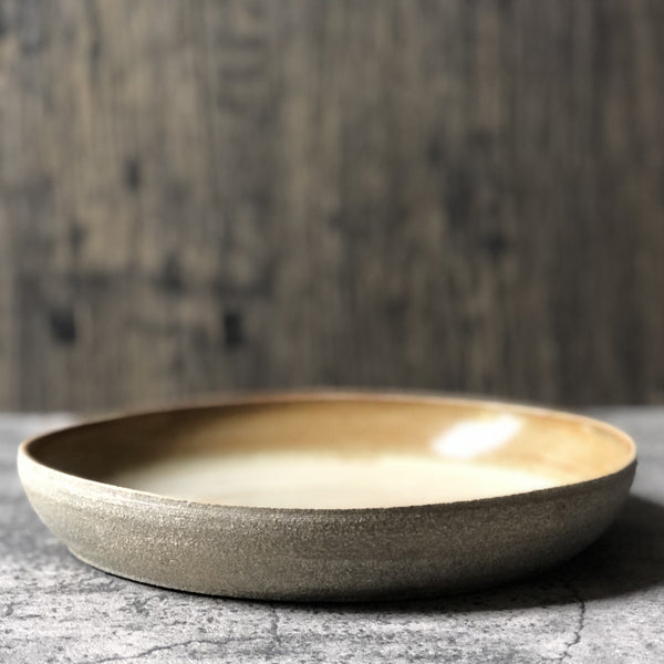 brown pasta bowl stoneware ceramic pottery