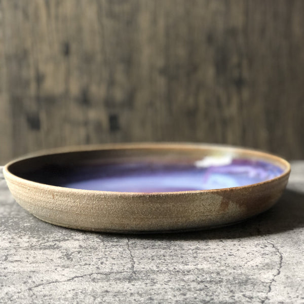 purple pasta bowl stoneware ceramic 